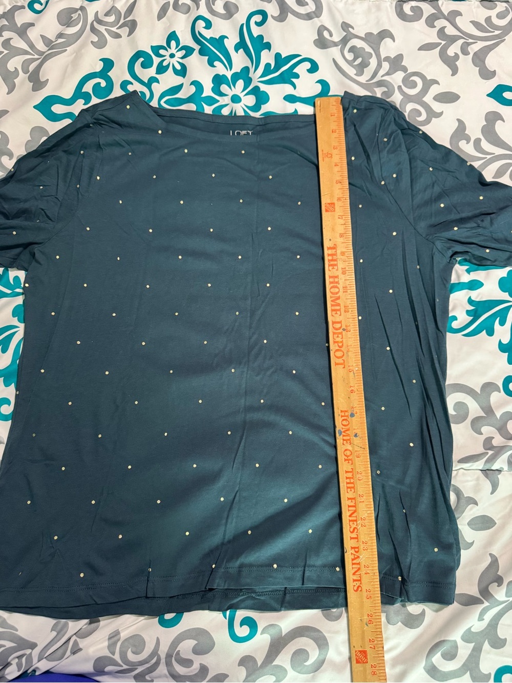 LOFT Women's Teal 3/4 Sleeve Top
